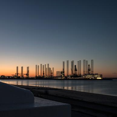 Port of Esbjerg in the evening | By the Wadden Sea